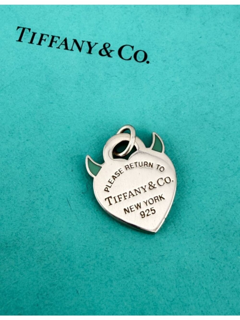 RARE Tiffany & Co. Return to Tiffany Blue Enamel Devil Charm Sterling Retired